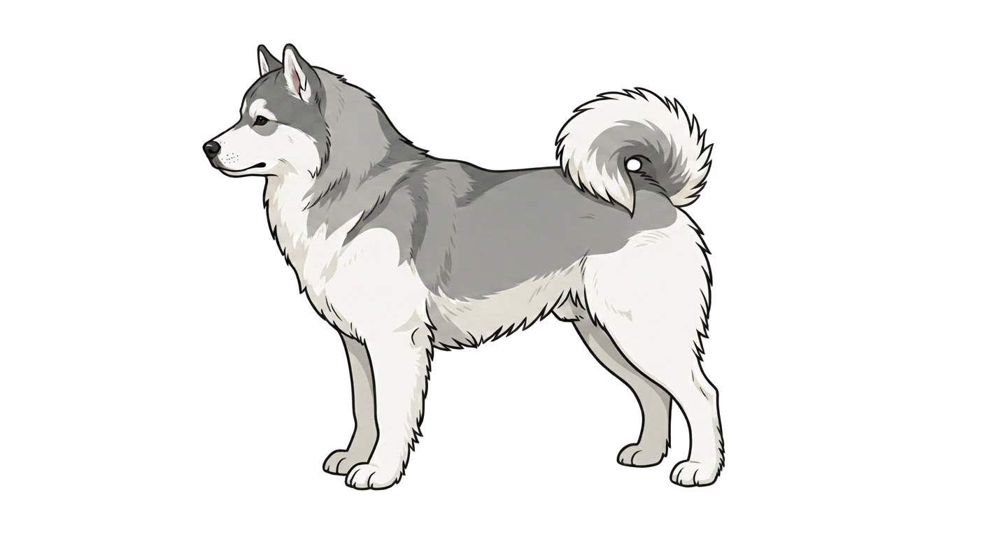 Illustration of a Grey and white coat