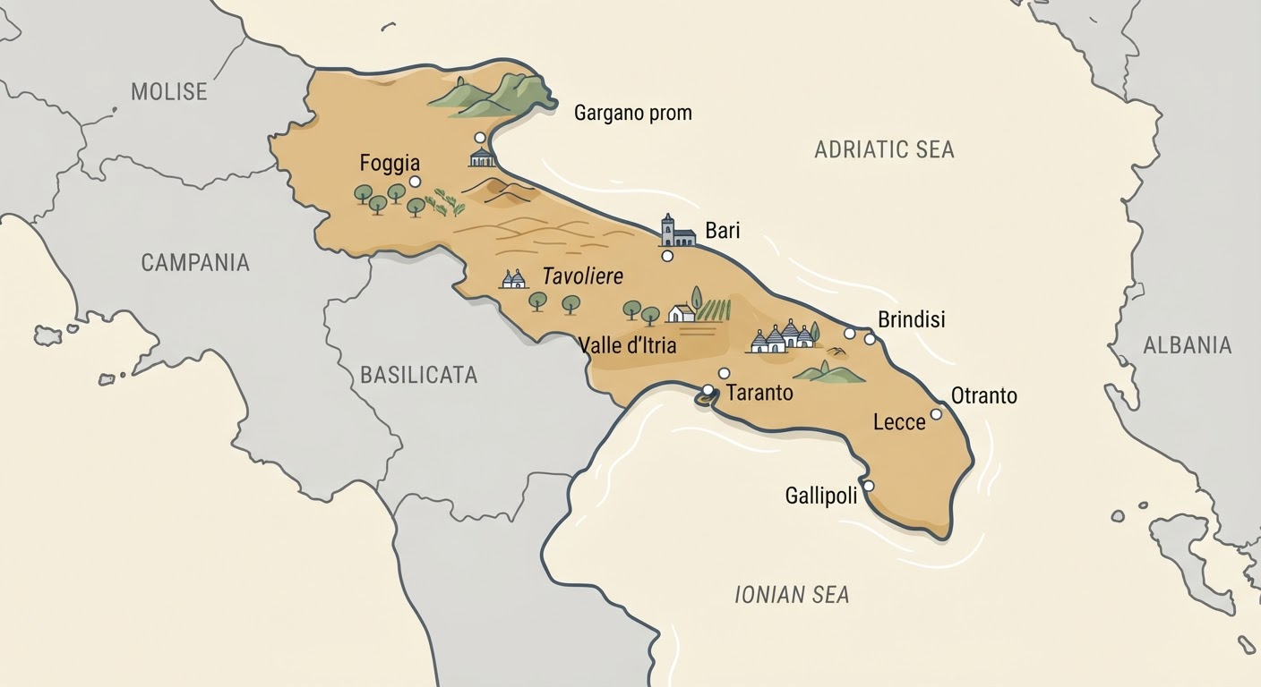 Illustrated map showing the origin of the Cane Corso