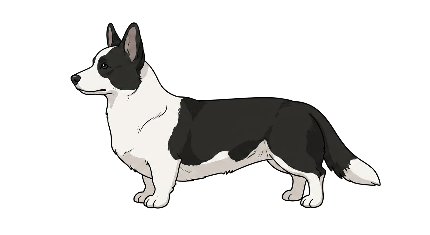 Illustration of a Black and white coat