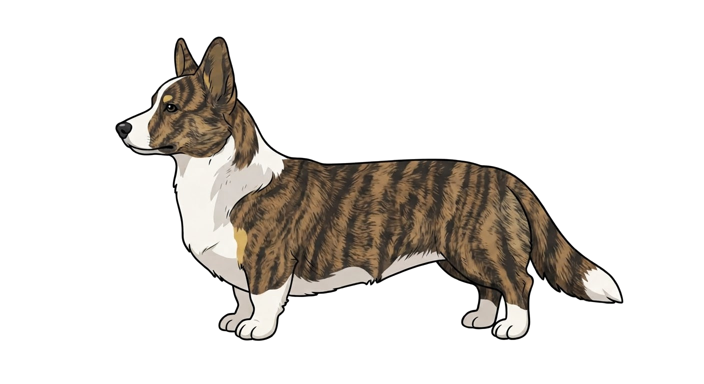Illustration of a Brindle coat