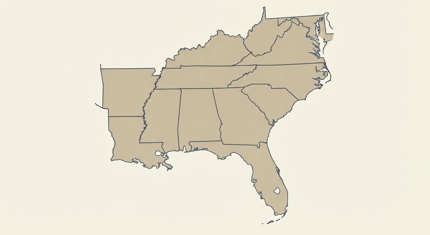 Illustrated map showing the origin of the Carolina Dog