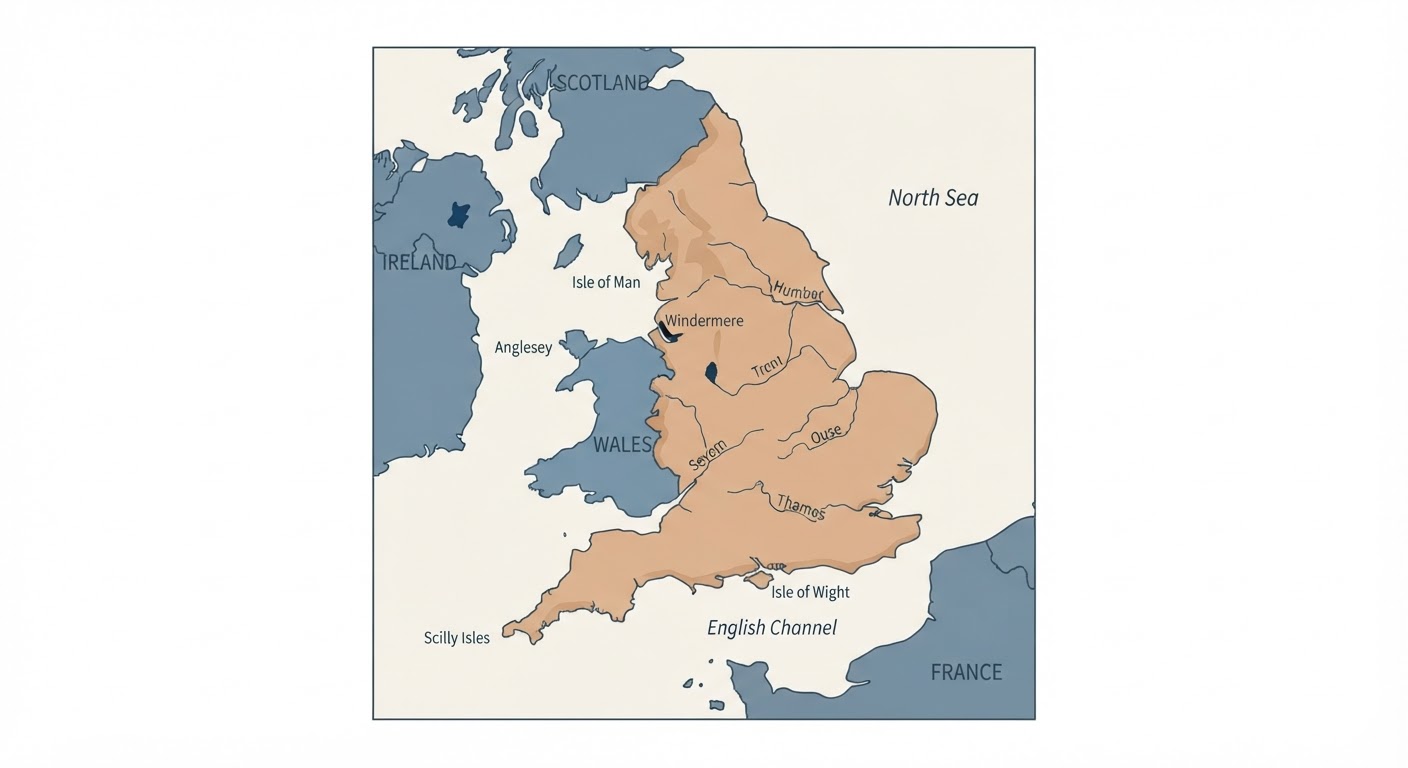 Illustrated map showing the origin of the Cavalier King Charles Spaniel