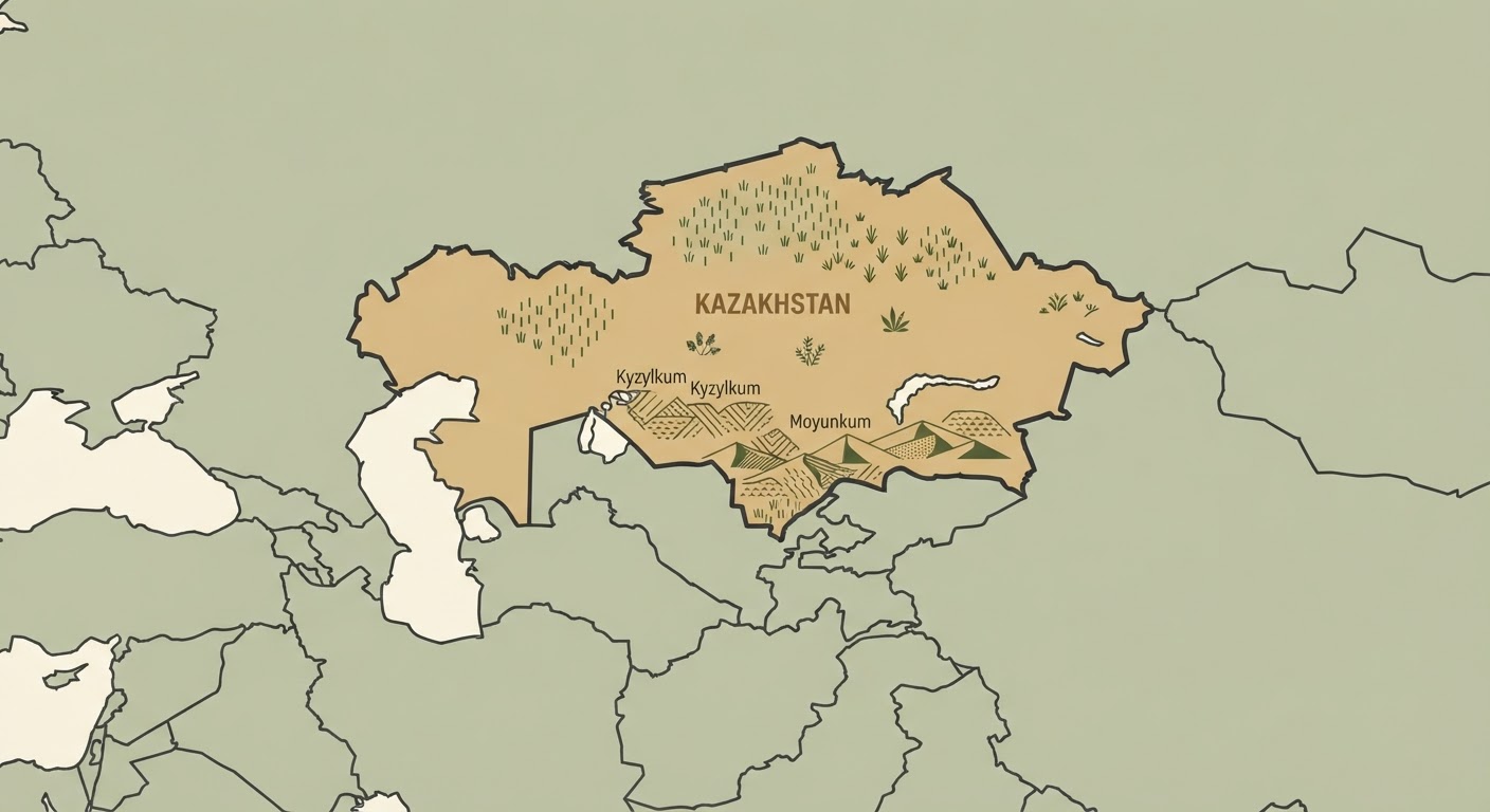 Illustrated map showing the origin of the Central Asian Shepherd Dog