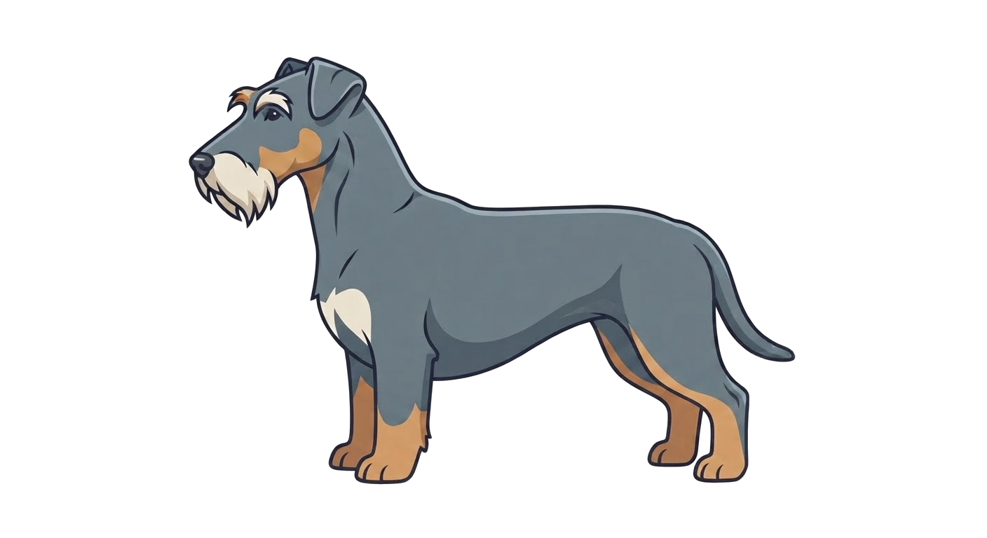 Illustration of a Grey-blue with tan markings coat