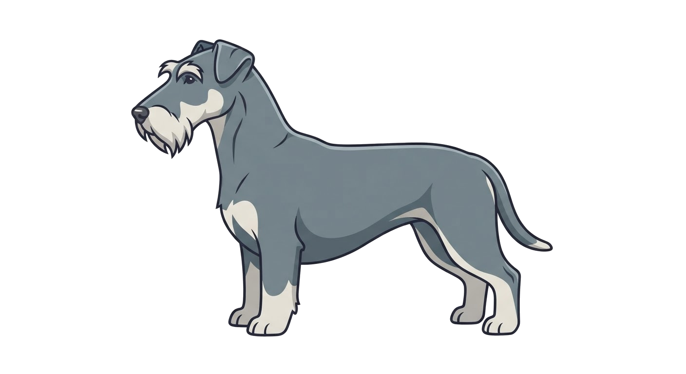 Side profile illustration of a Cesky Terrier showing the points of the breed standard