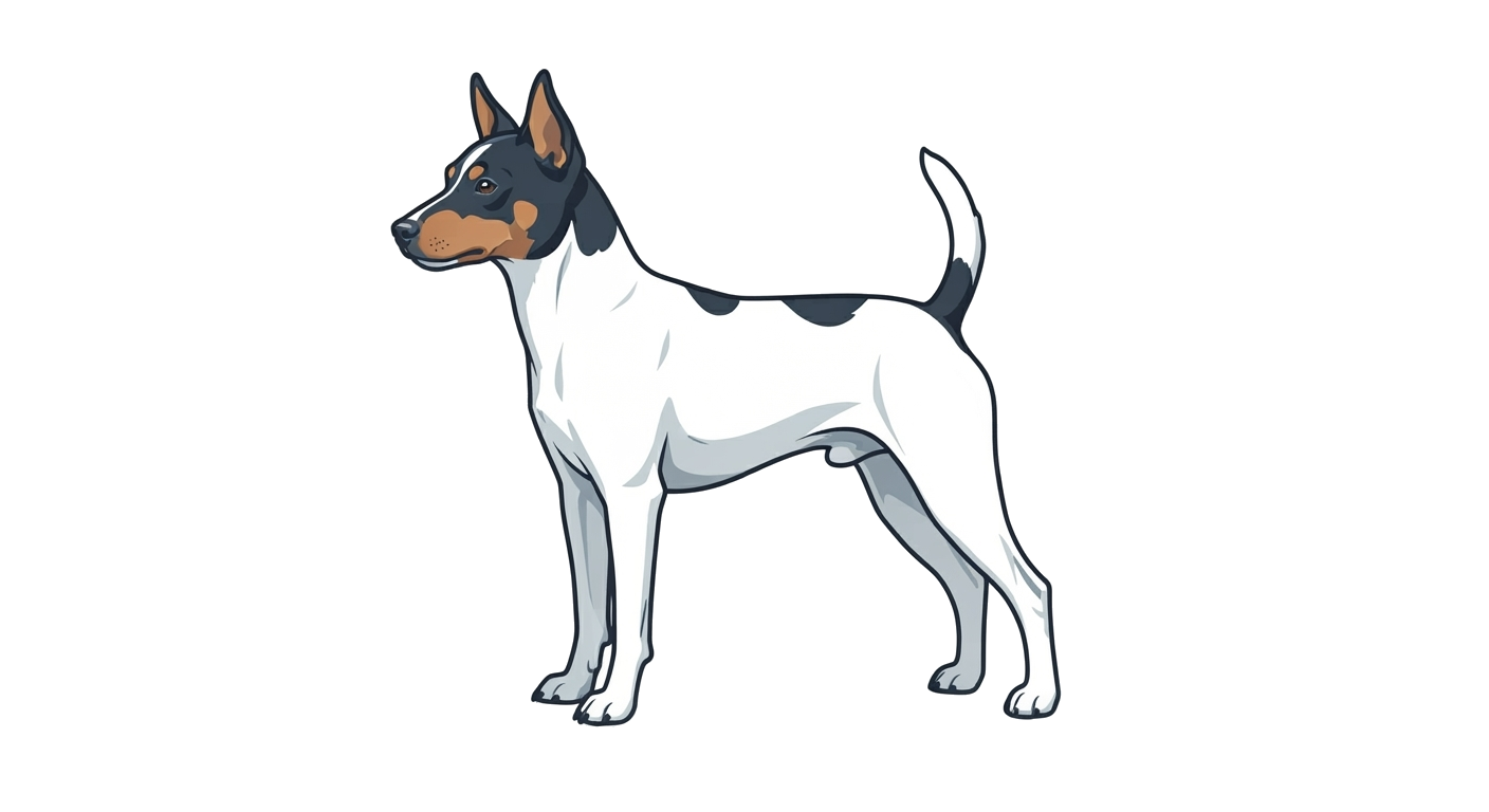 Side profile illustration of a Chilean Fox Terrier showing the points of the breed standard