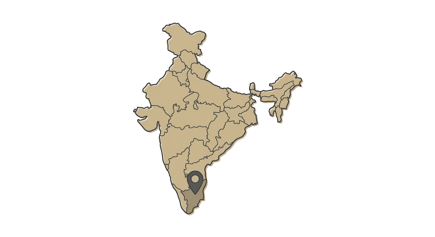 Illustrated map showing the origin of the Chippiparai