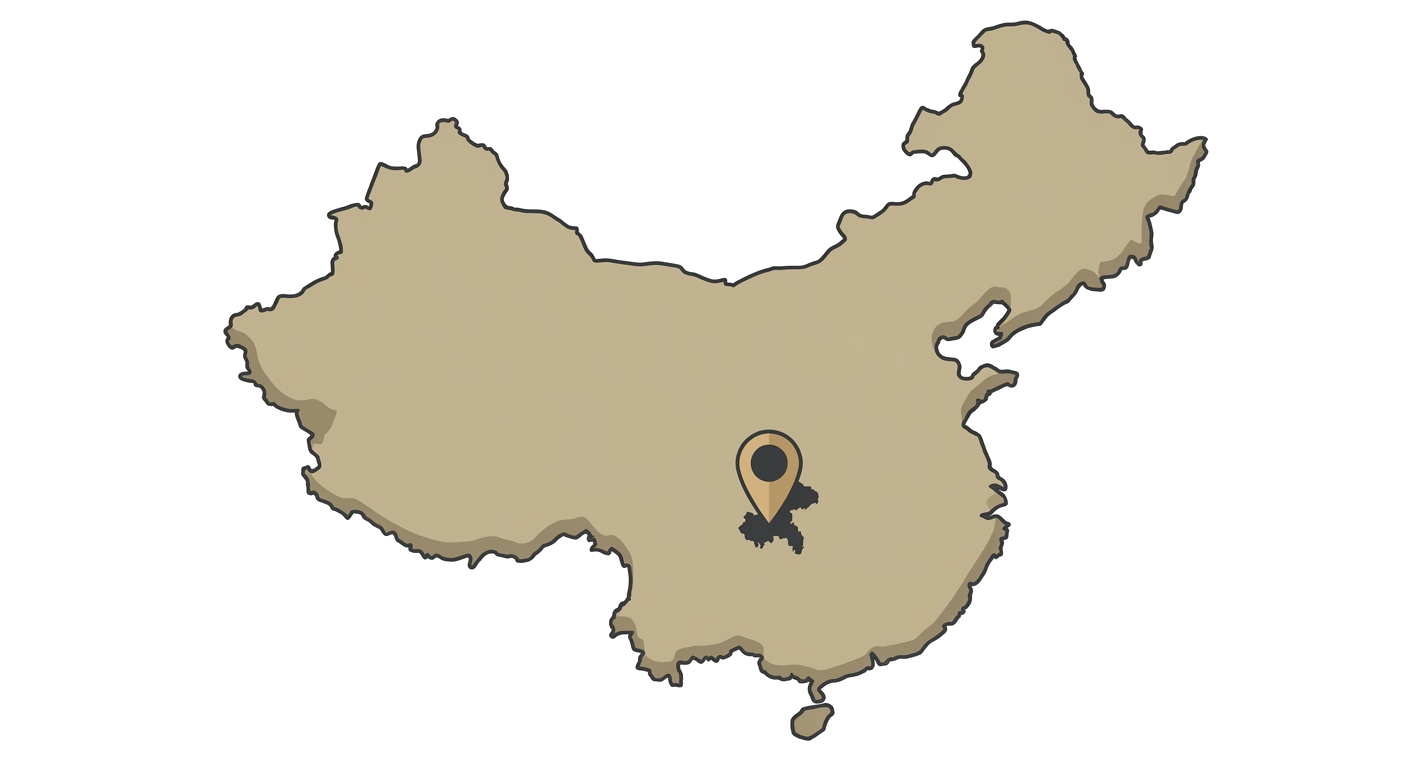 Illustrated map showing the origin of the Chongqing Dog