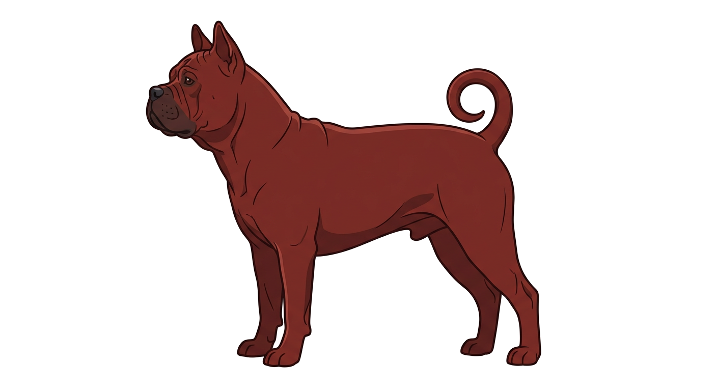 Side profile illustration of a Chongqing Dog showing the points of the breed standard