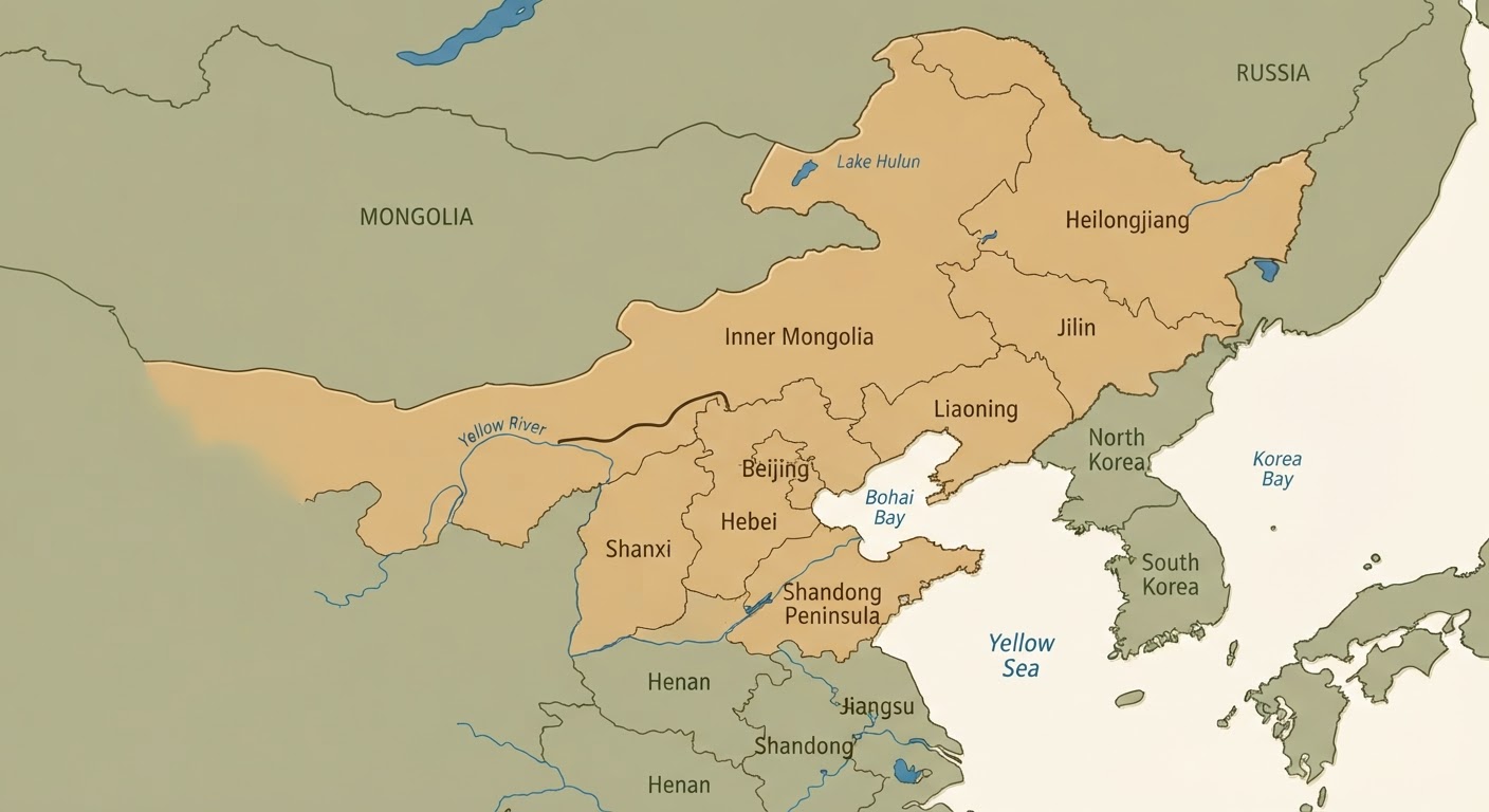 Illustrated map showing the origin of the Chow Chow