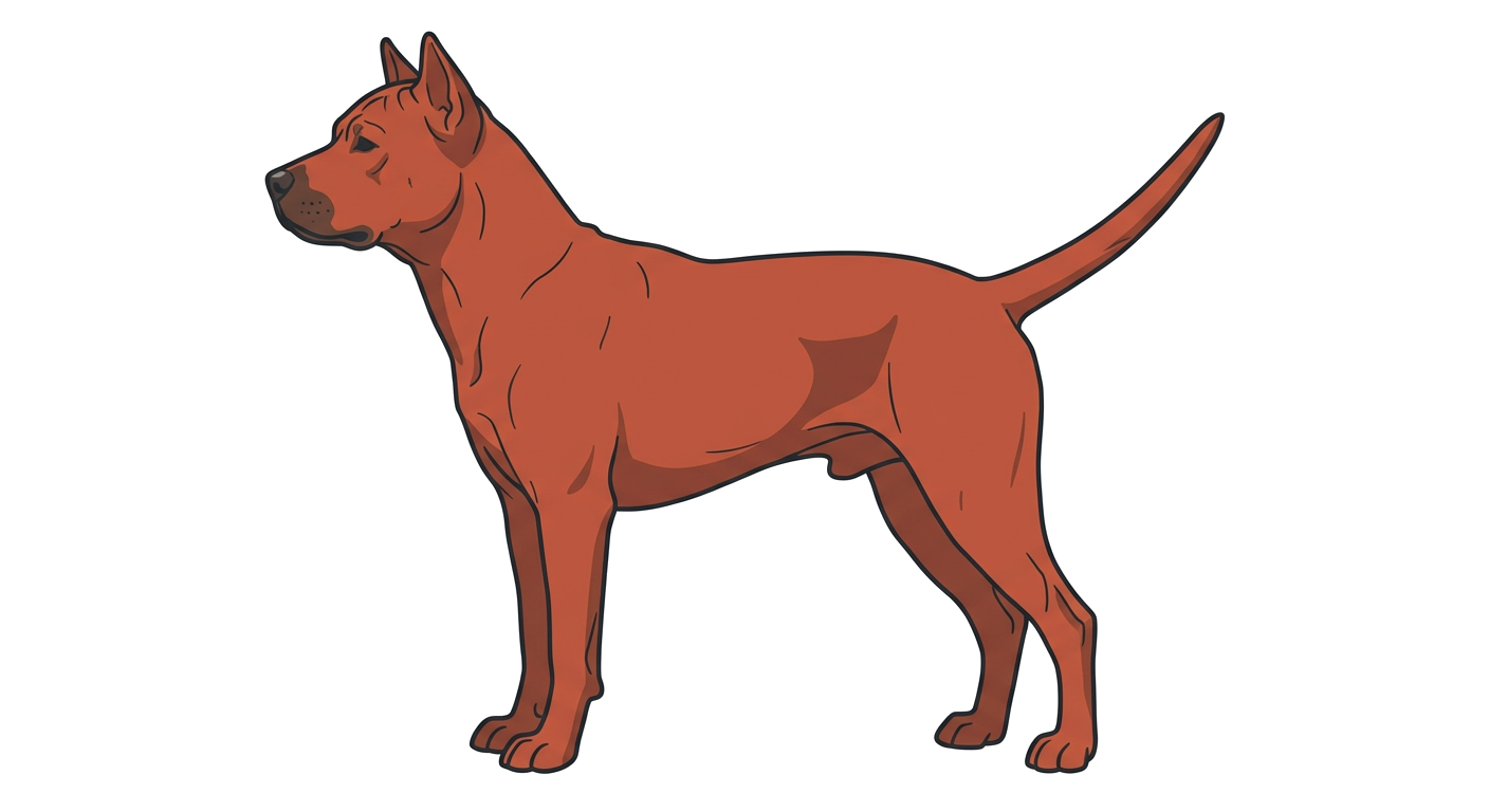 Side profile illustration of a Chuandong Hound showing the points of the breed standard
