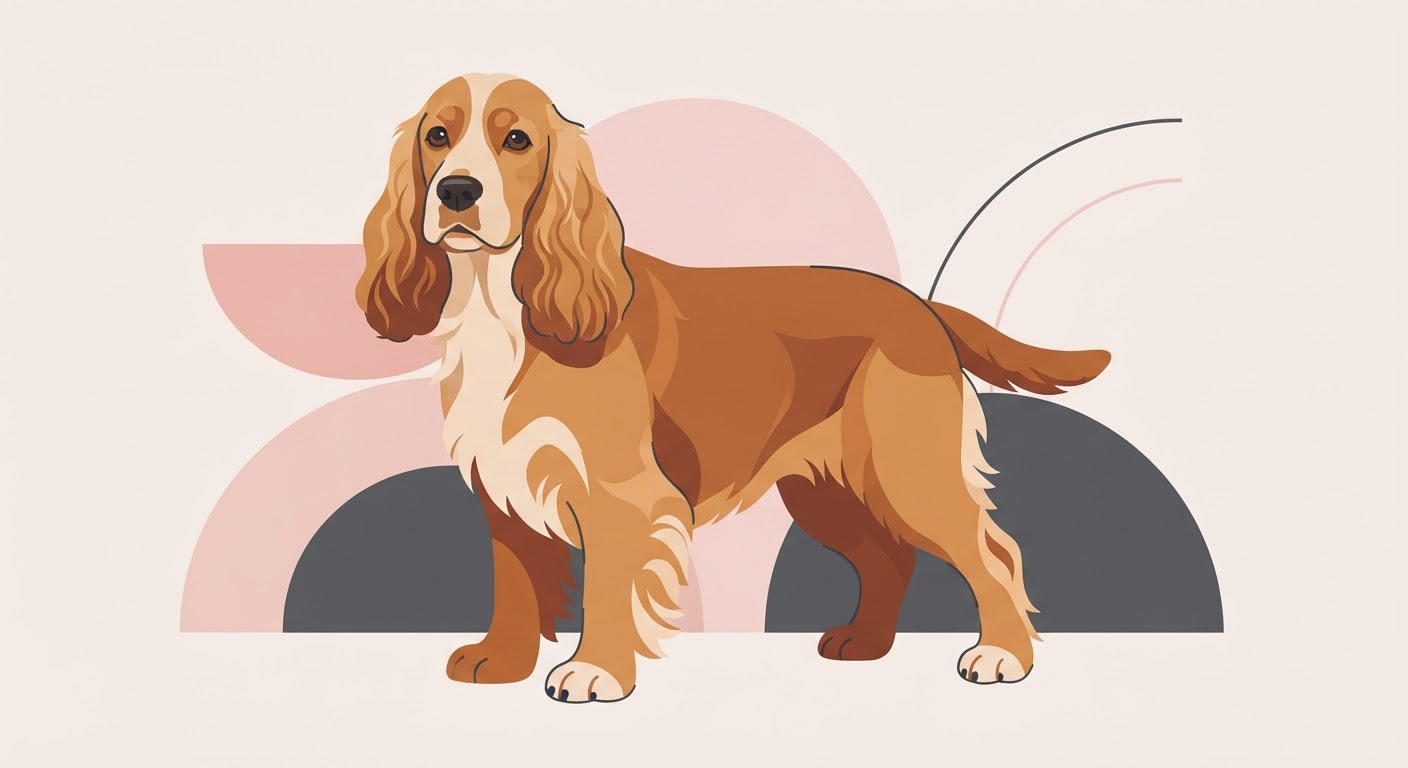 Flat vector illustration of a Cocker Spaniel