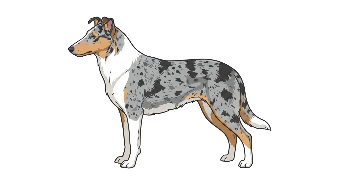 Illustration of a Blue merle coat