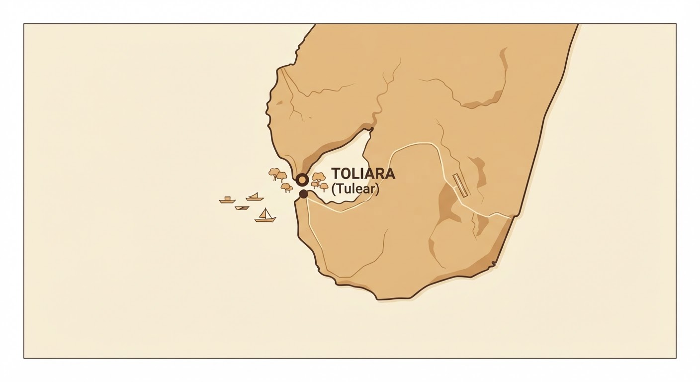 Illustrated map showing the origin of the Coton de Tulear