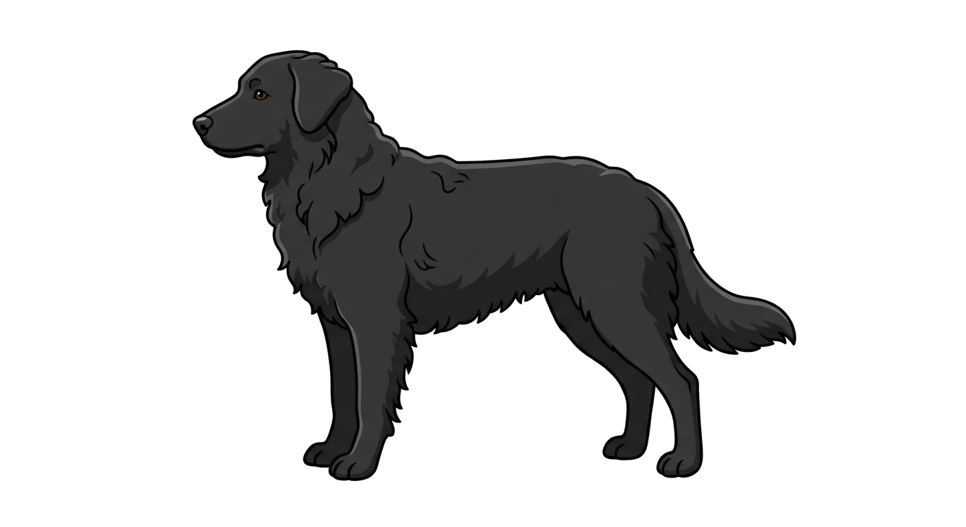 Side profile illustration of a Croatian Sheepdog showing the points of the breed standard