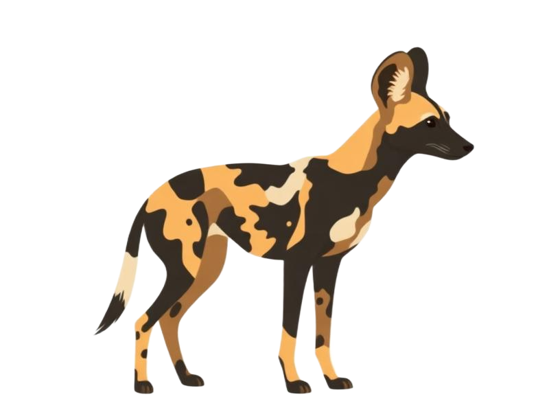Illustration of a African wild dog