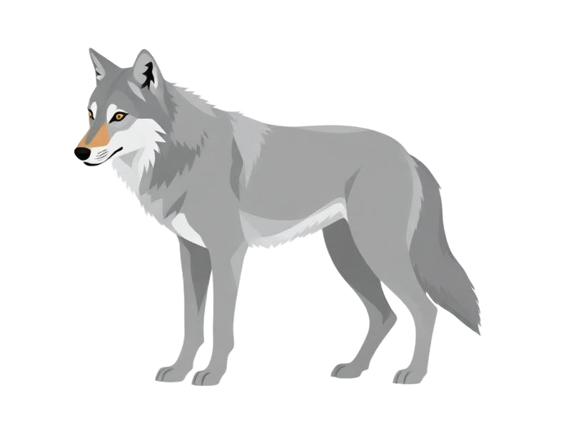 Illustration of a Grey wolf