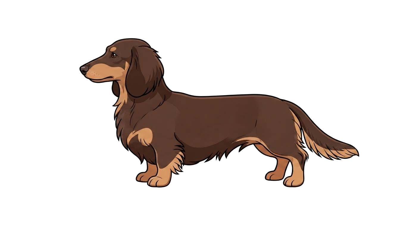 Illustration of a Chocolate and Tan coat