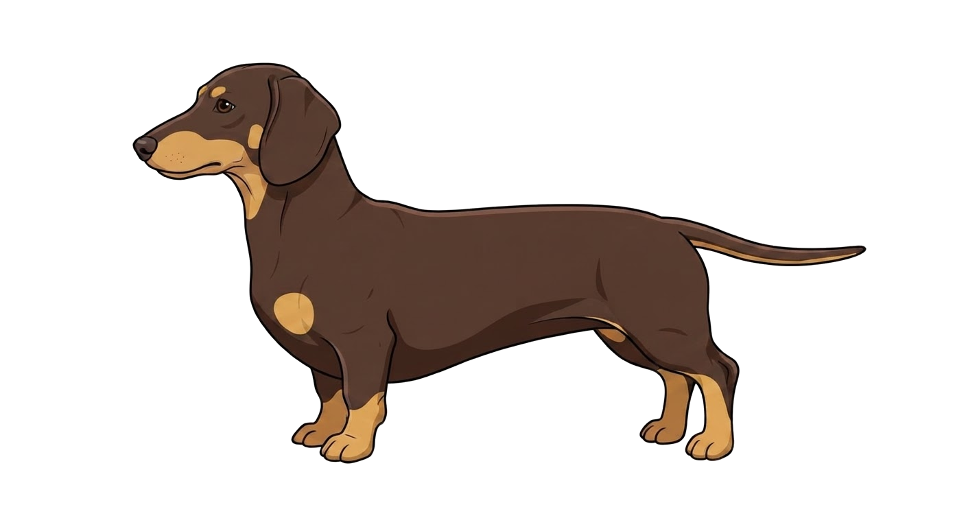 Illustration of a Chocolate and Tan coat