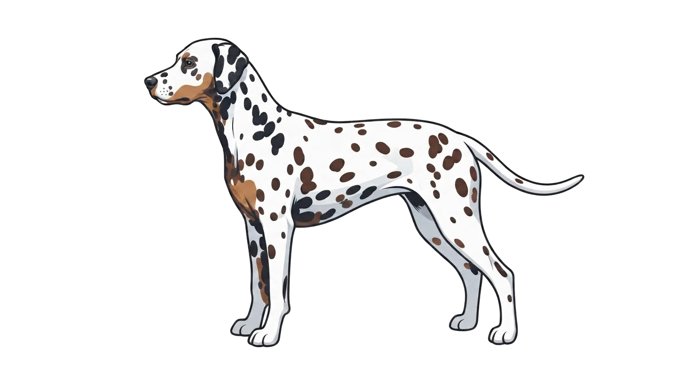 Illustration of a Tricolour markings coat