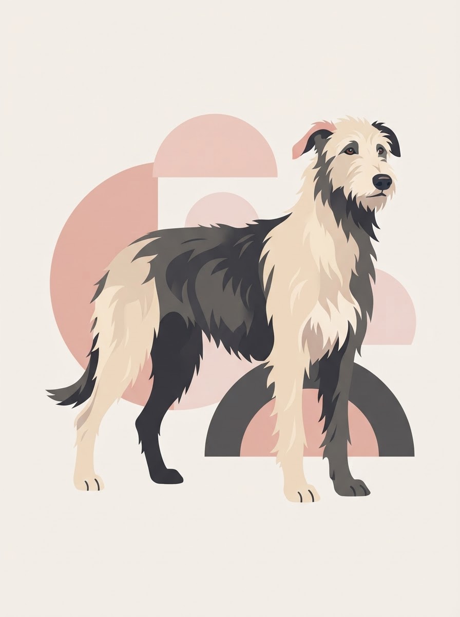 Flat vector illustration of a Deerhound