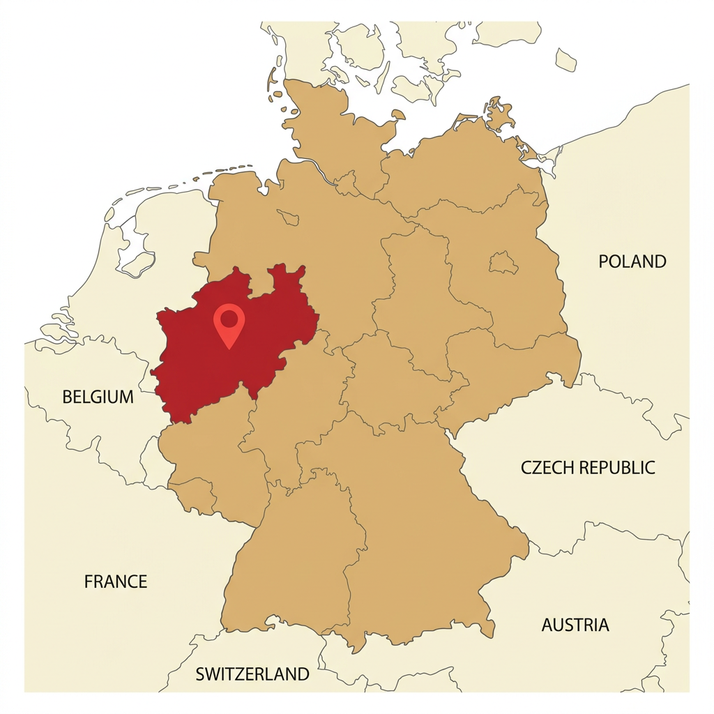 Illustrated map showing the origin of the Deutsche Bracke