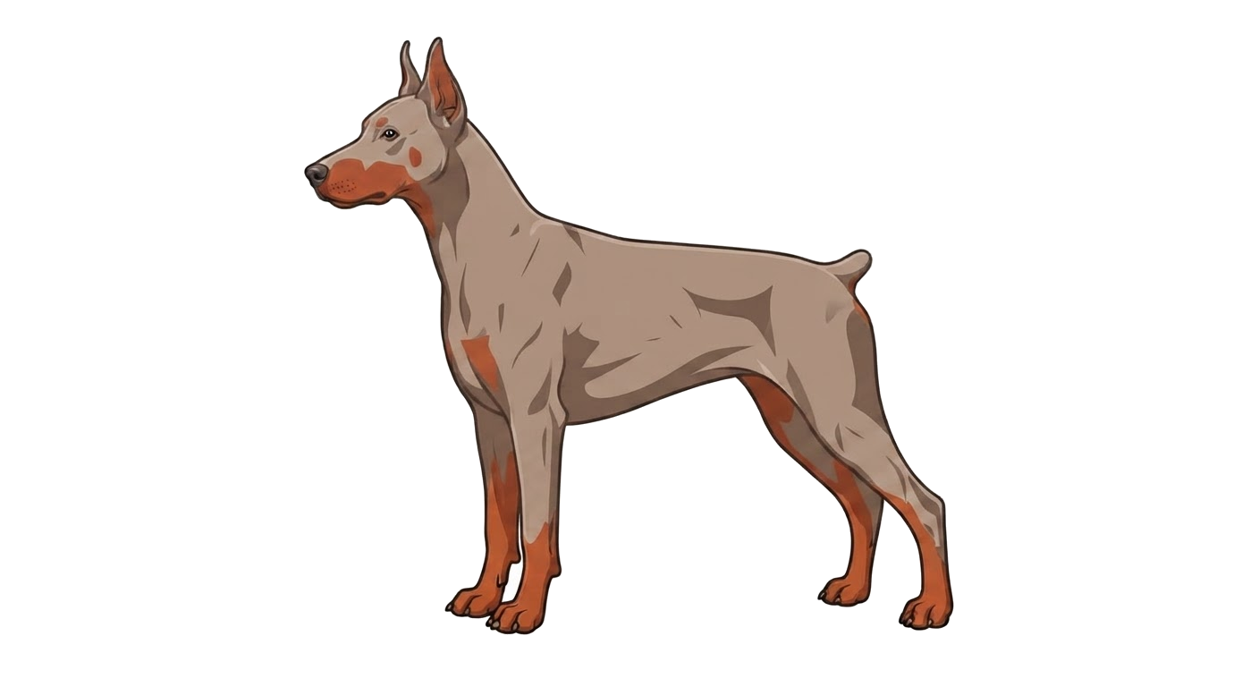 Illustration of a Fawn (Isabella) and Rust coat
