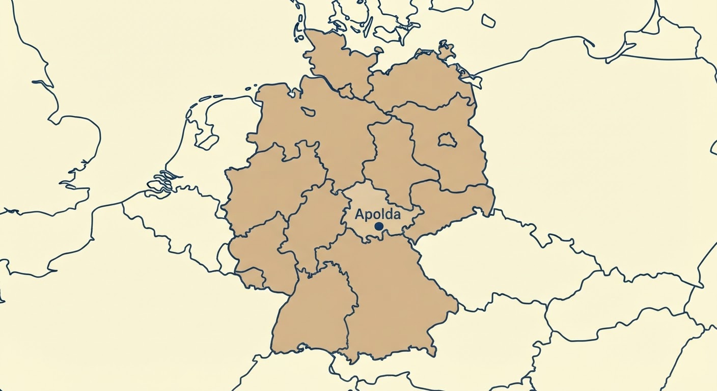 Illustrated map showing the origin of the Dobermann