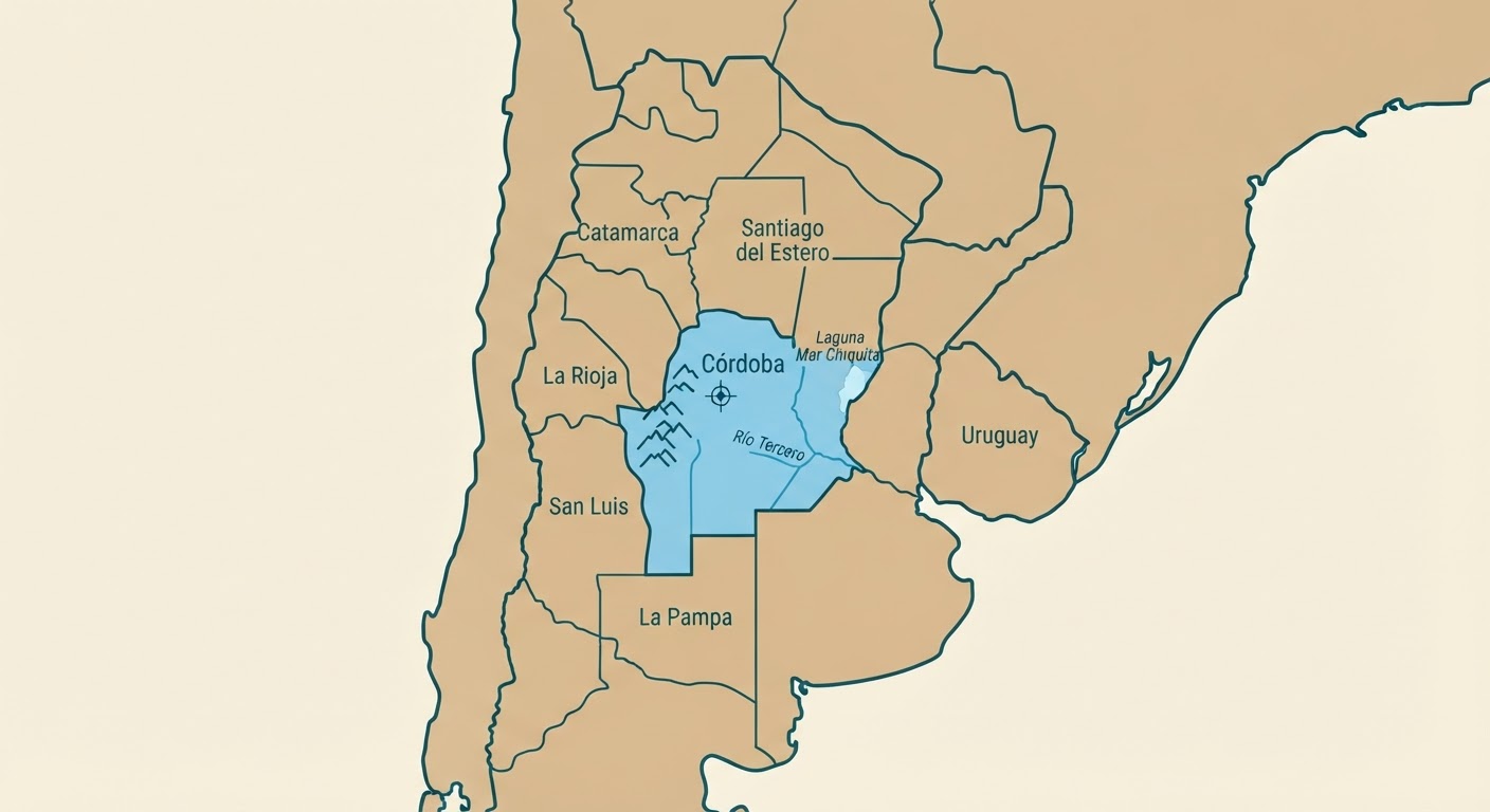 Illustrated map showing the origin of the Dogo Argentino