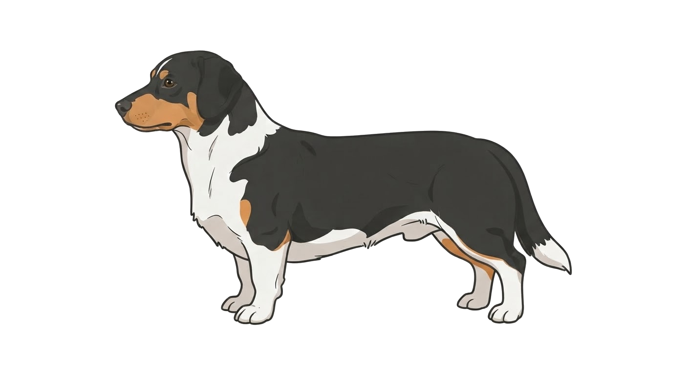 Illustration of a Black & White & Tan coat