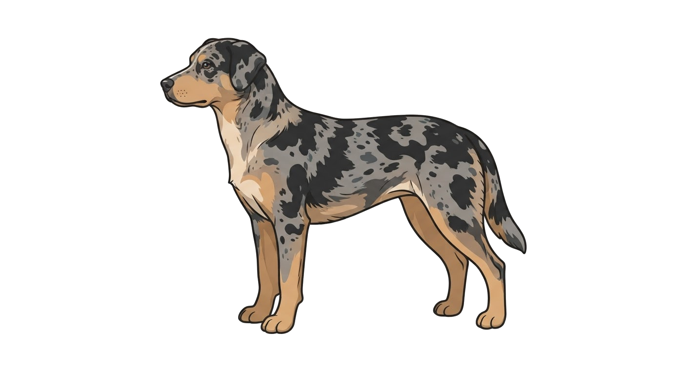 Side profile illustration of a Dunker showing the points of the breed standard