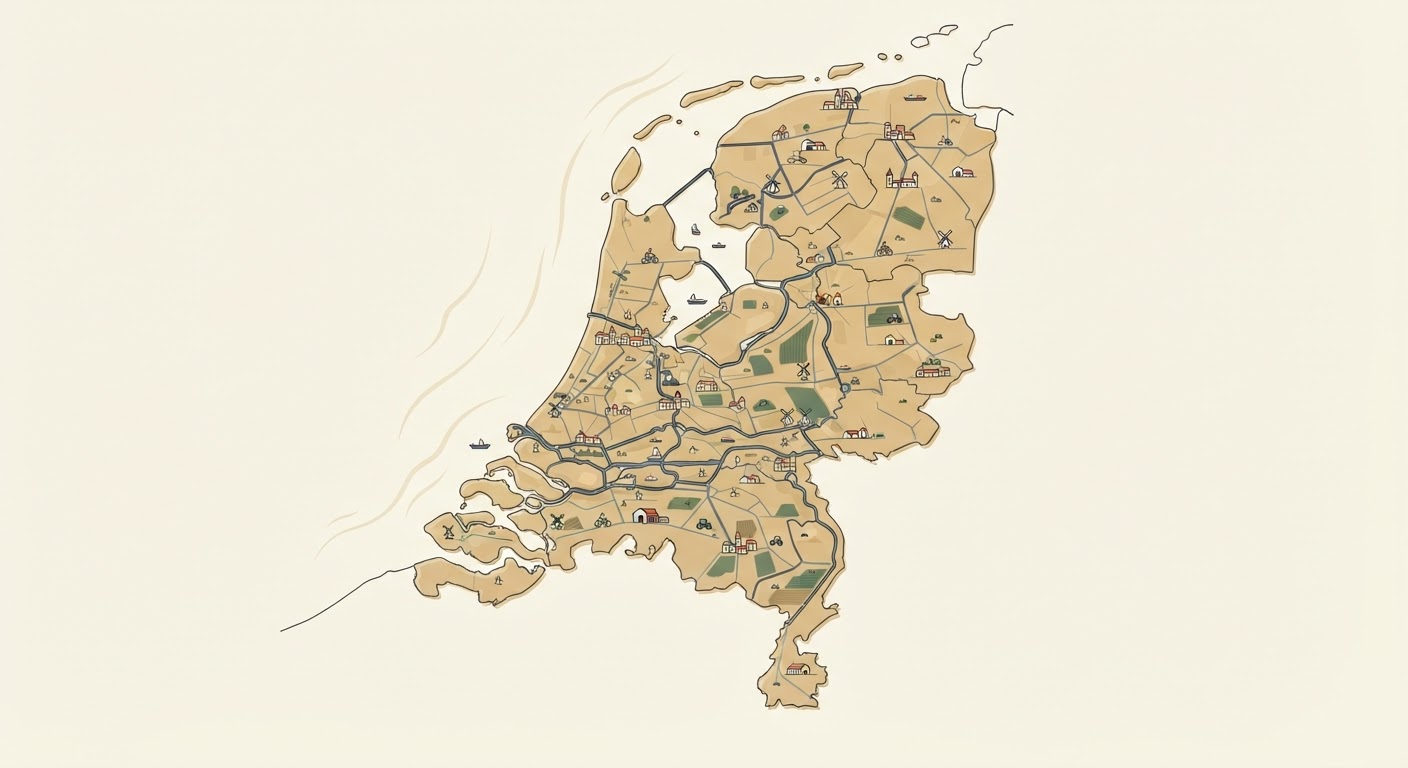 Illustrated map showing the origin of the Dutch Shepherd