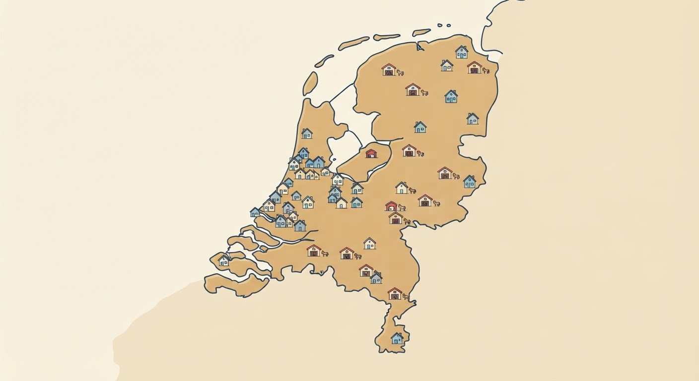 Illustrated map showing the origin of the Dutch Smoushond