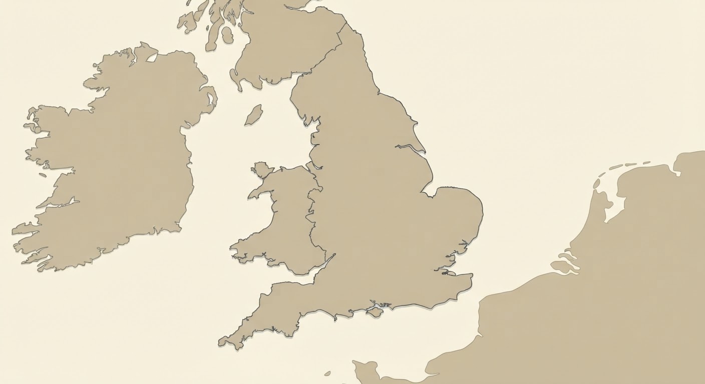 Illustrated map showing the origin of the English Cocker Spaniel