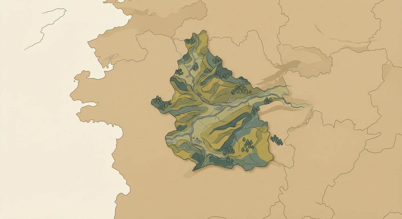 Illustrated map showing the origin of the Entlebucher Mountain Dog