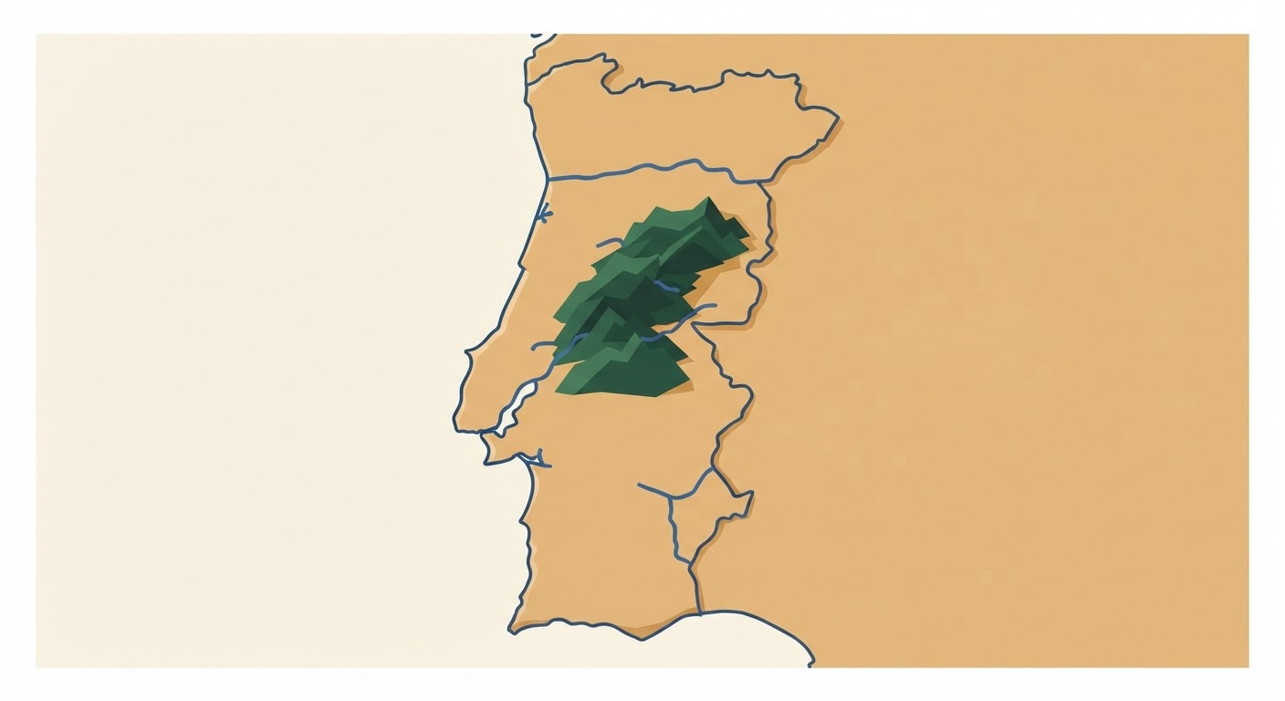 Illustrated map showing the origin of the Estrela Mountain Dog