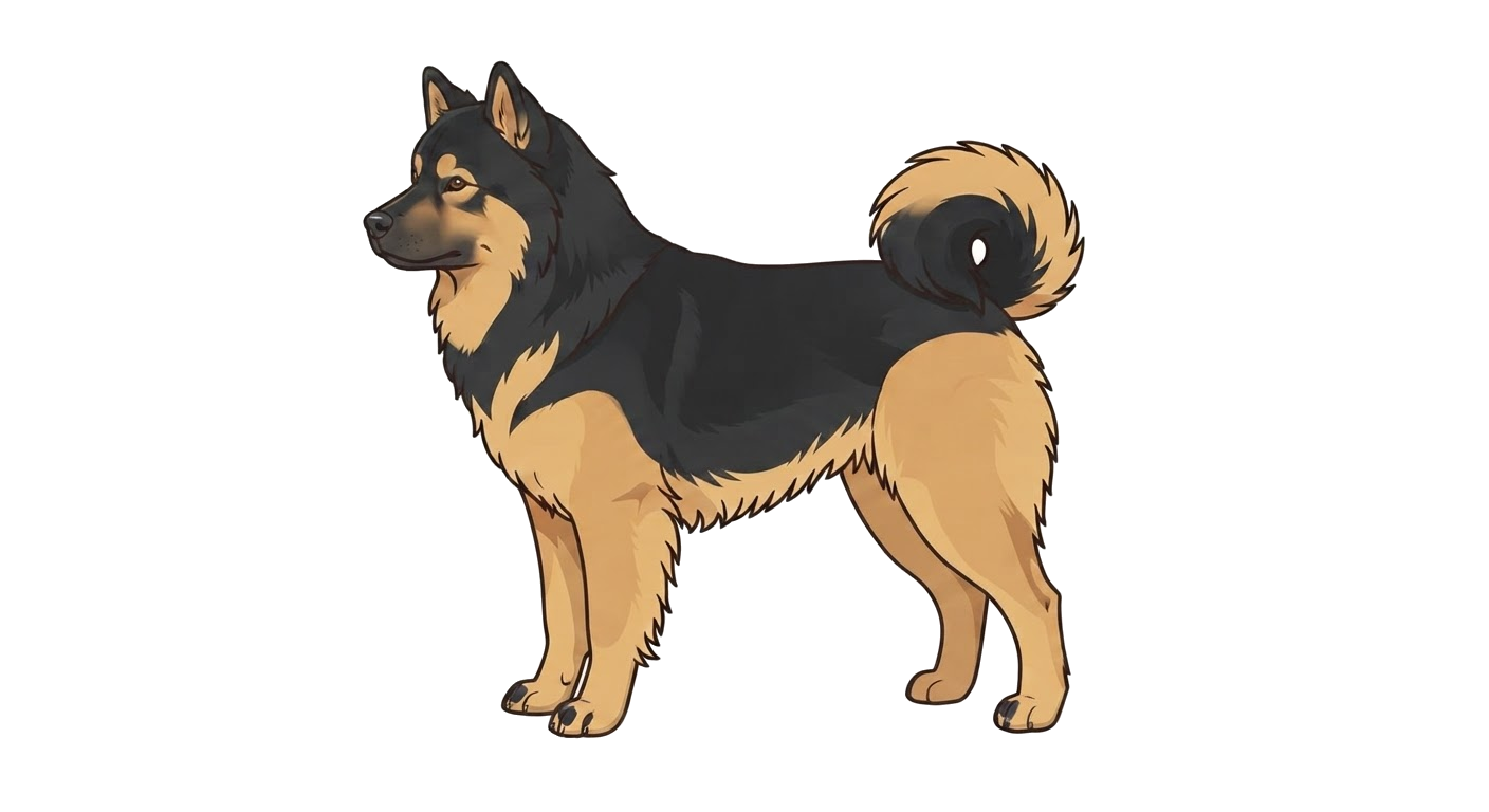 Illustration of a Black and tan coat