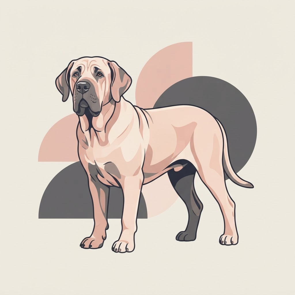 Flat vector illustration of a Fila Brasileiro