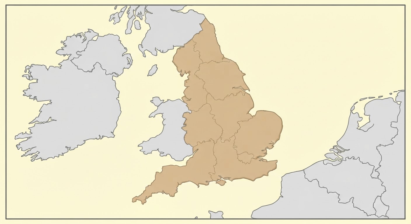 Illustrated map showing the origin of the Flat Coated Retriever