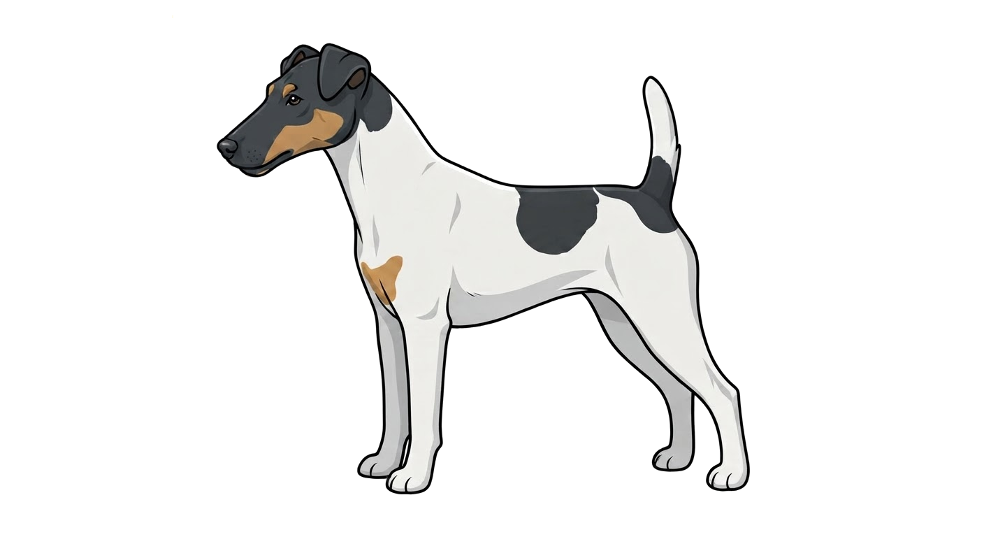 Illustration of a White, black and tan coat