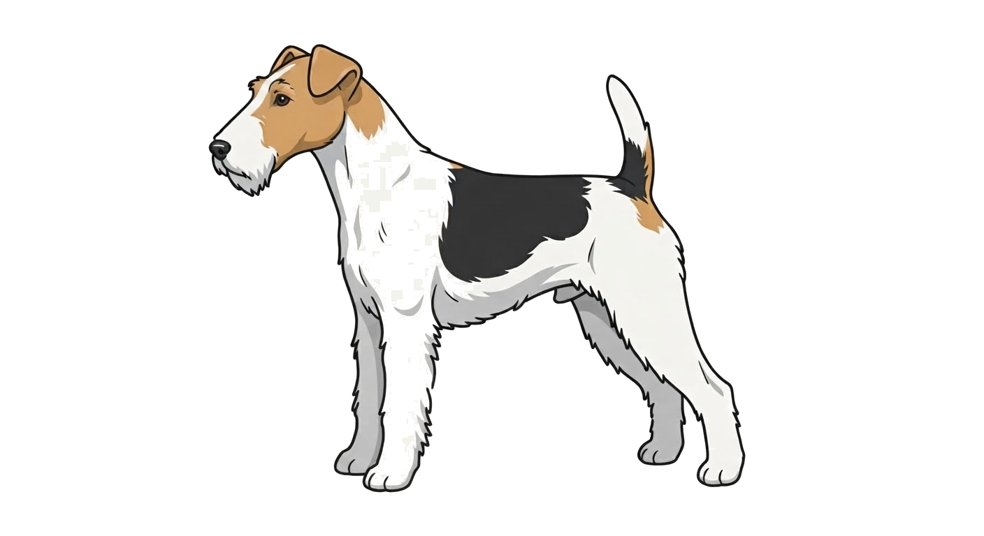 Illustration of a White, black and tan coat