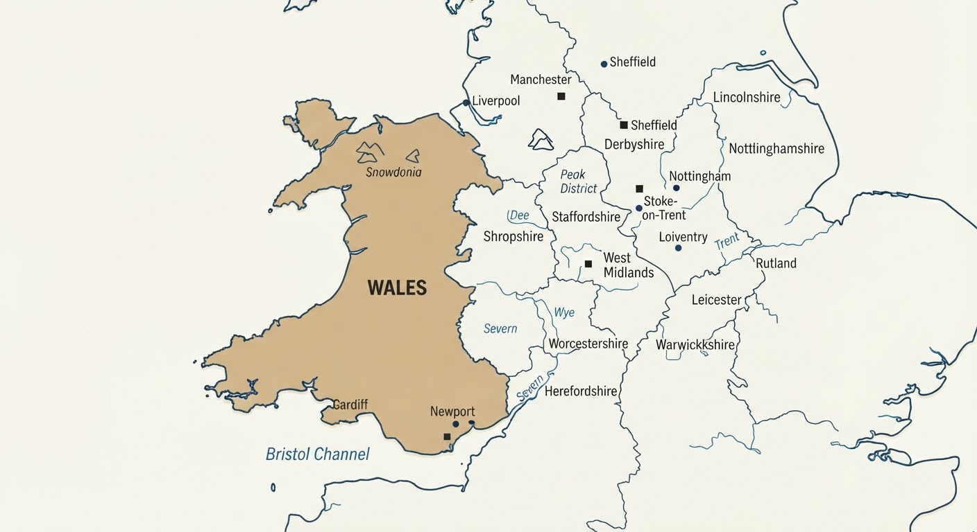 Illustrated map showing the origin of the Fox Terrier (Wire)