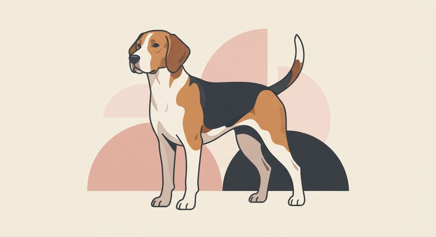 Flat vector illustration of a Foxhound