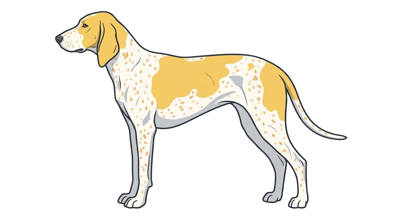 Illustration of a White & Orange with Ticking coat