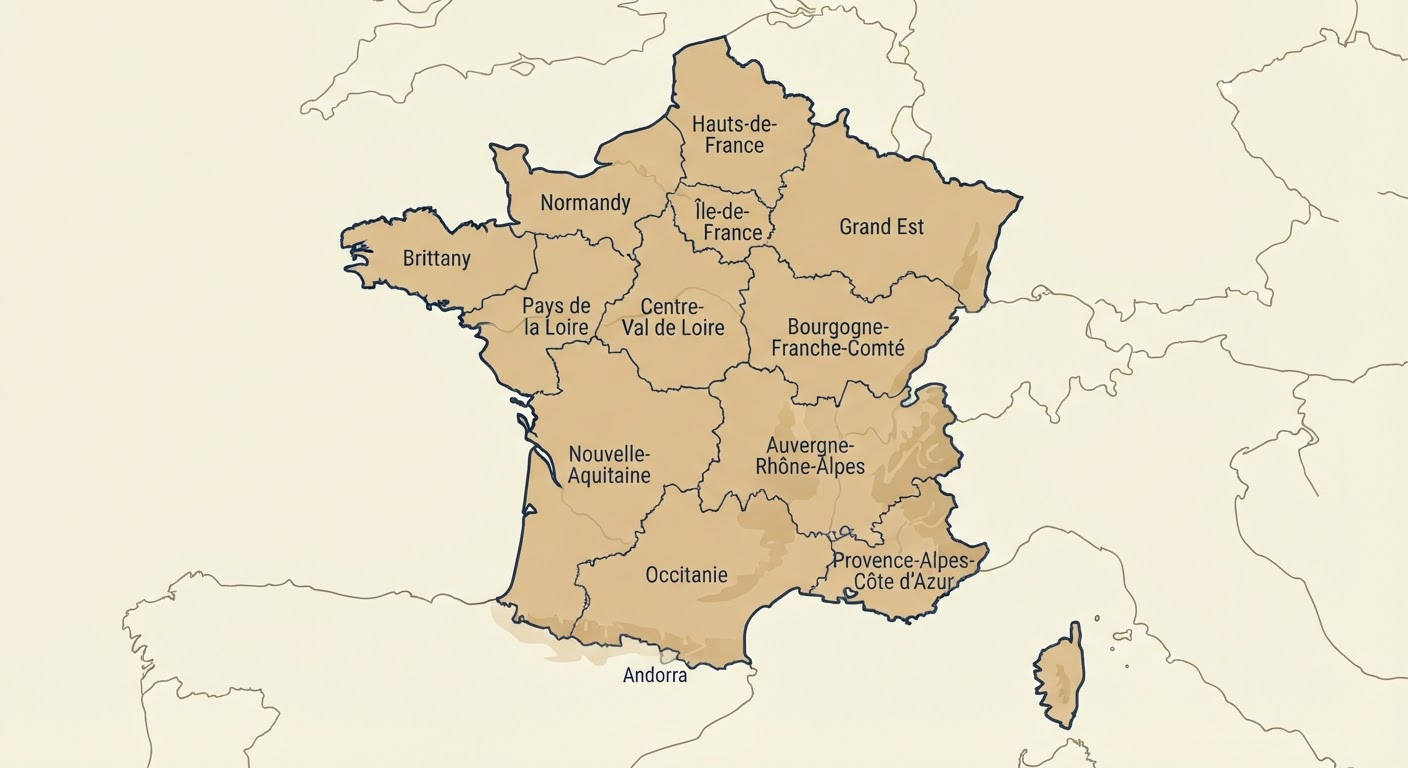 Illustrated map showing the origin of the Francais Tricolore