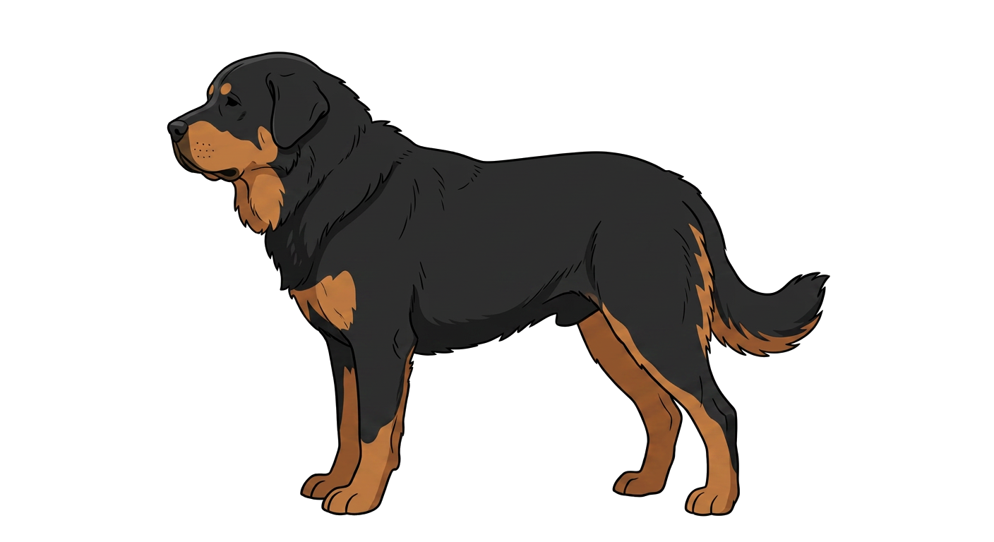 Illustration of a Black and Tan coat