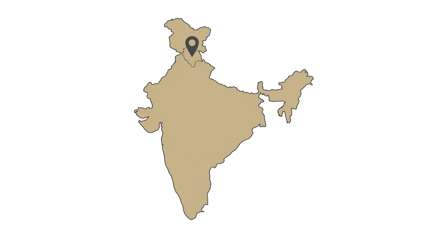 Illustrated map showing the origin of the Gaddi Kutta