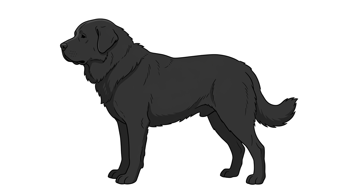 Side profile illustration of a Gaddi Kutta showing the points of the breed standard