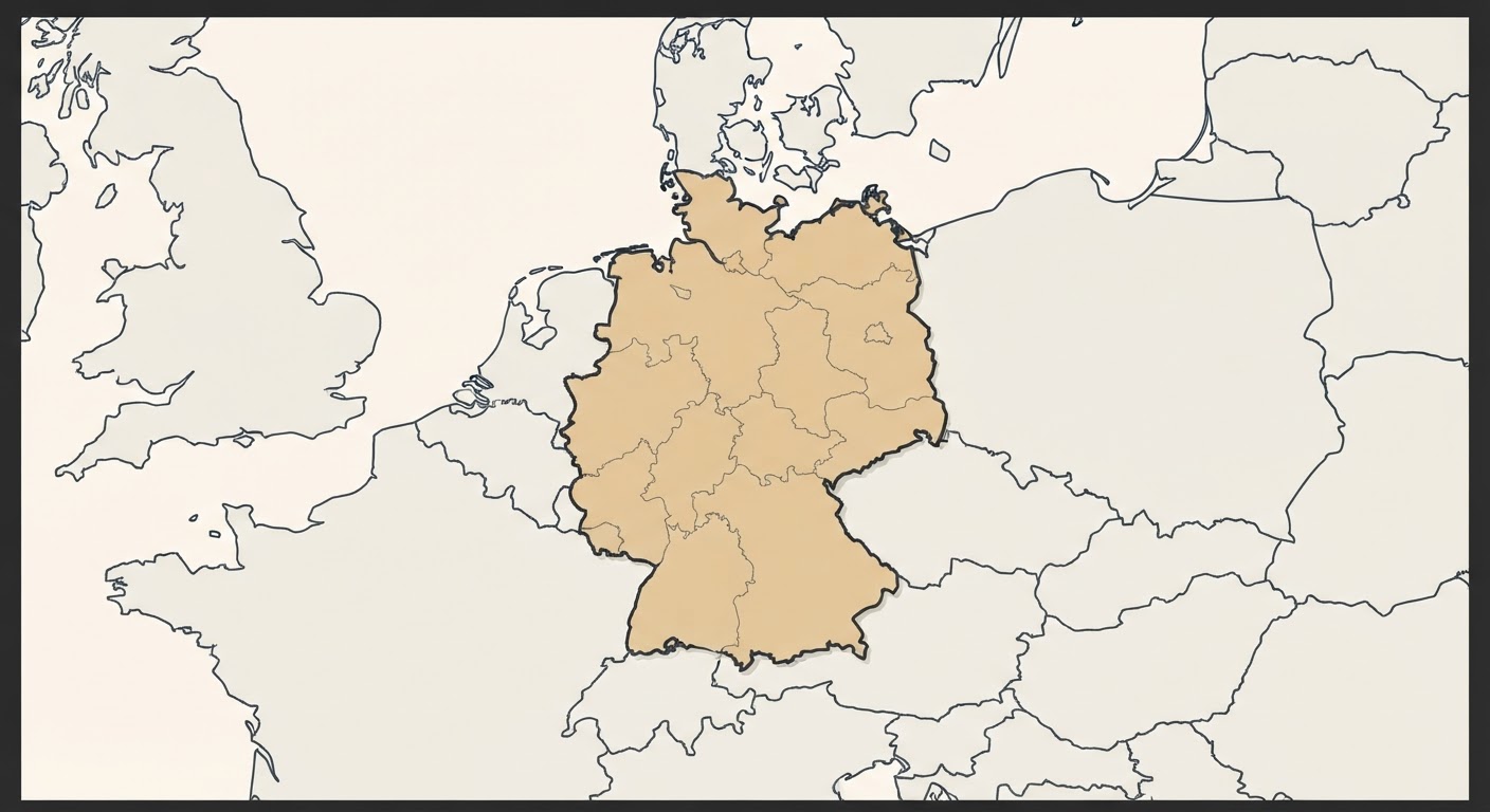 Illustrated map showing the origin of the German Longhaired Pointer