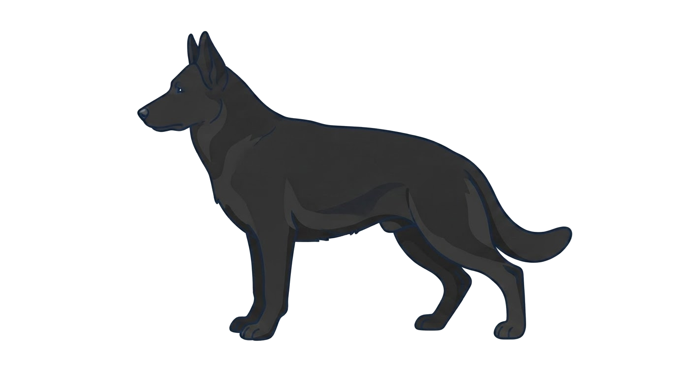 Illustration of a Solid black coat